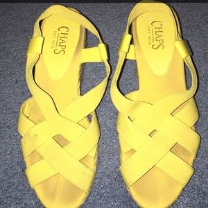 Yellow Chaps sandal wedges